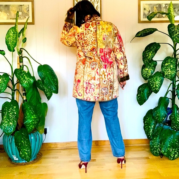 ✨ CHICO’S ✨ Multi-Pattern & Color BOHO Faux Fur Coat - Picture 14 of 16